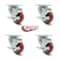 Service Caster 3 Inch Red Polyurethane Wheel Swivel Top Plate Caster Set with Brake SCC SCC-20S314-PPUB-RED-TLB-4 - alternate 6